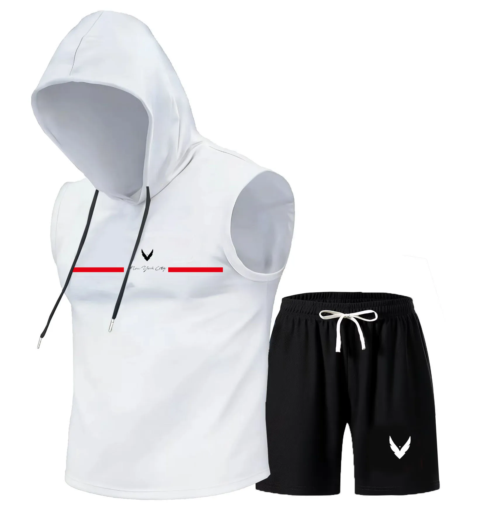Men's hooded vest set sleevele - đánh giá và giá Home Gym Gym