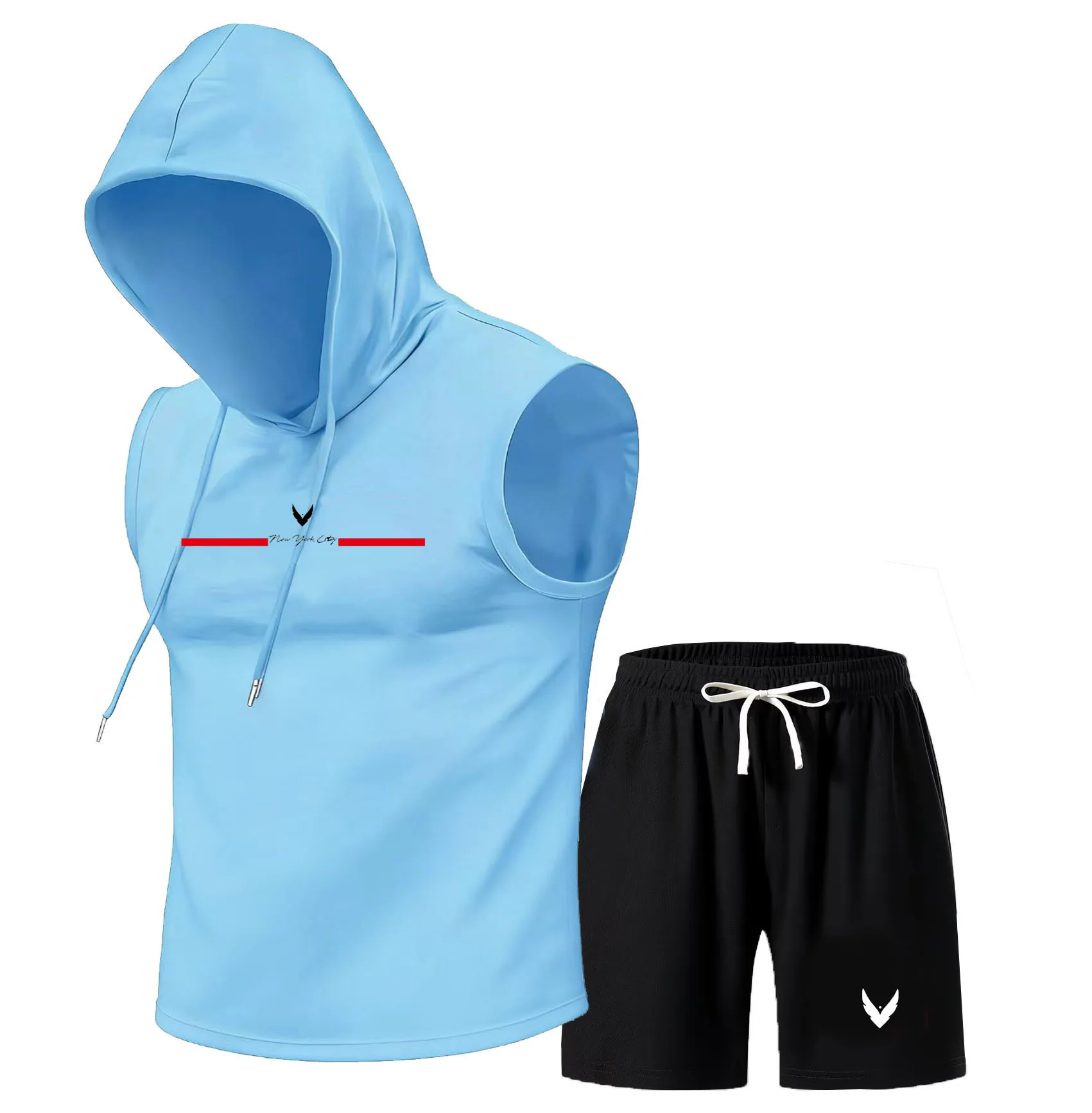 Men's hooded vest set sleevele - đánh giá và giá Home Gym Gym